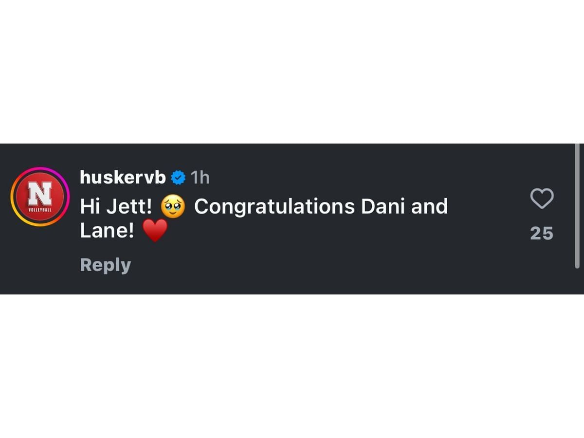 Huskers' comment on Dani Busboom Kelly's post | Credits: IG/@coachdbk
